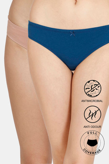 Buy Zivame Anti-Microbial Low Rise Full Coverage Bikini Panty (Pack of 2) - Assorted